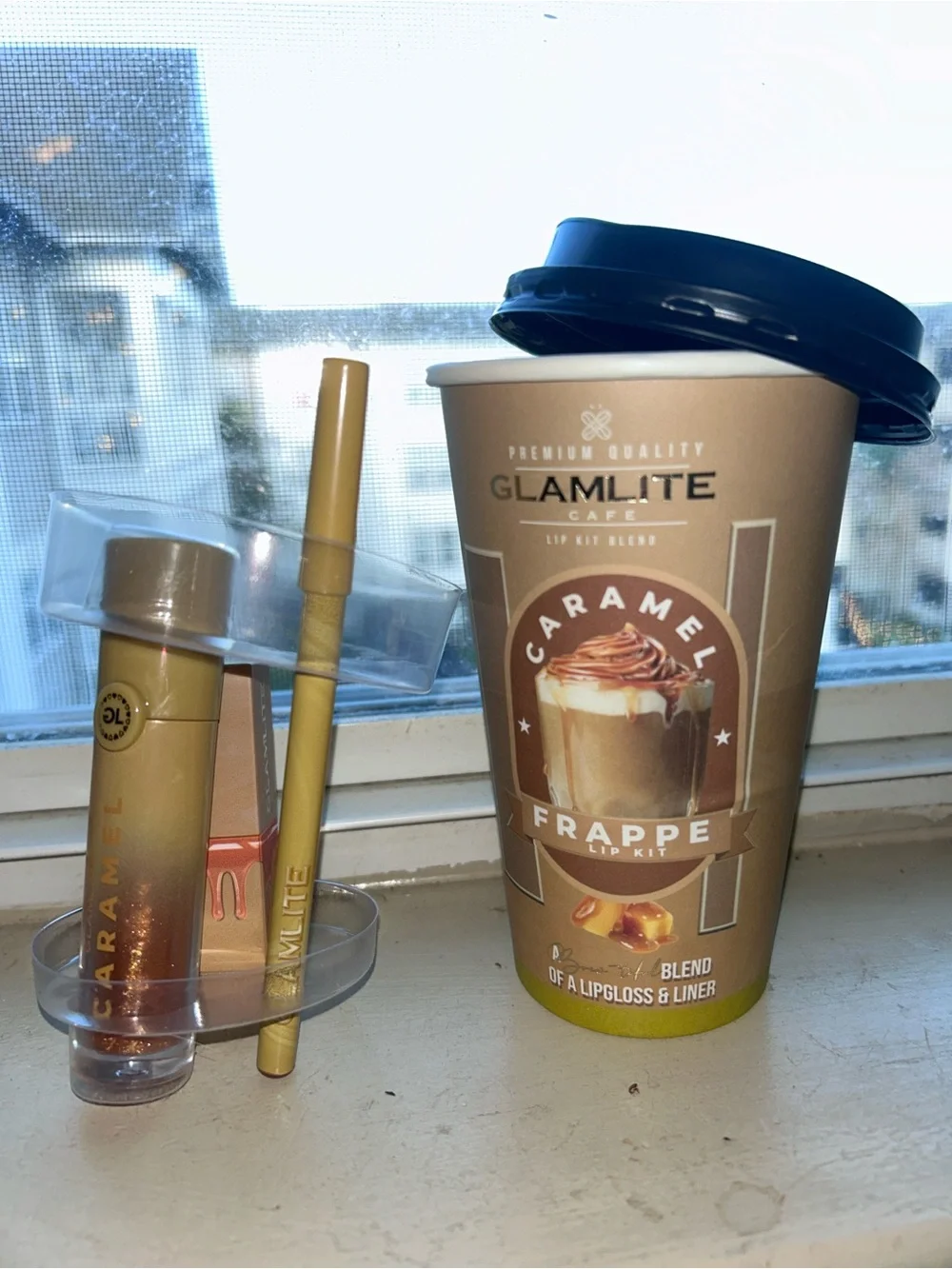 GlamLite Cafe Caramel Frappe Disposable Cup - Brown